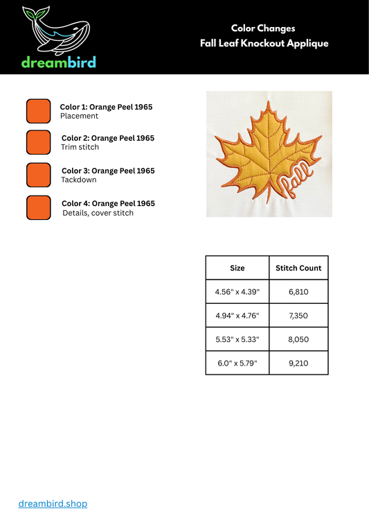Fall Leaf Knockout Applique