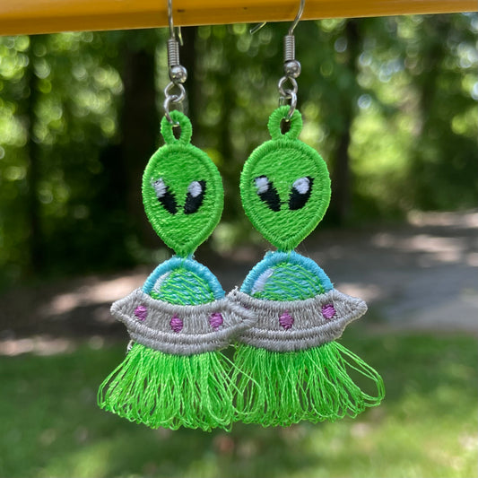 Fringe Alien UFO Freestanding Lace Charm