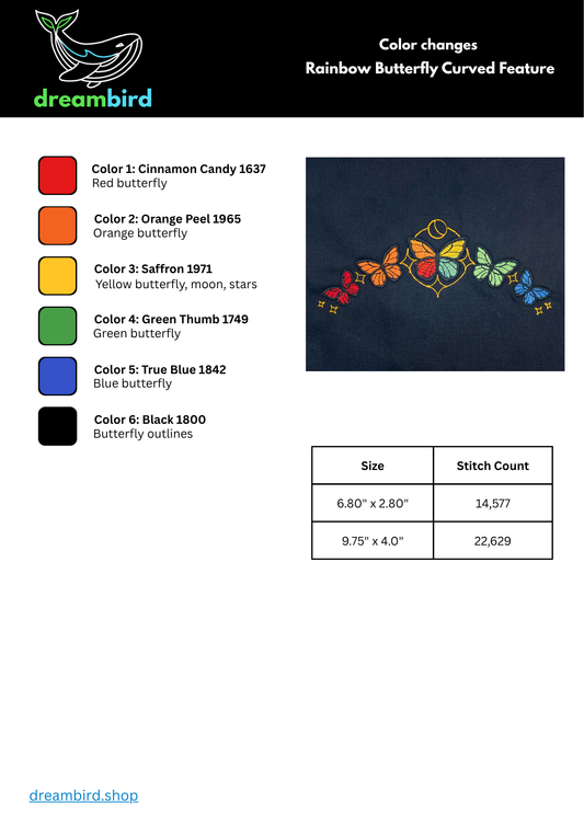 Rainbow Butterfly Curved Border