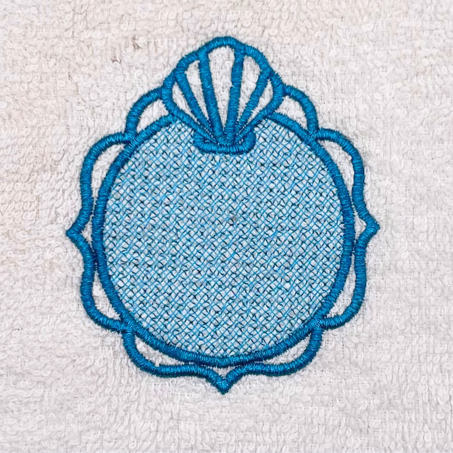 Embossed Seashell Monogram Frame