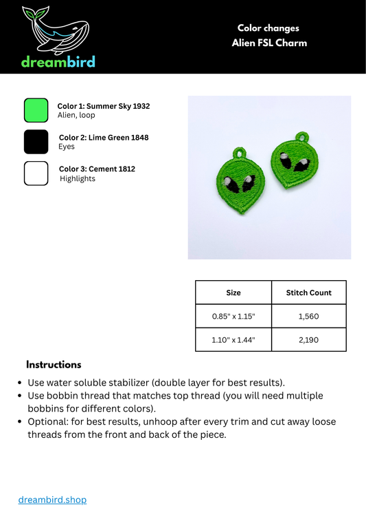 Alien Freestanding Lace Charm