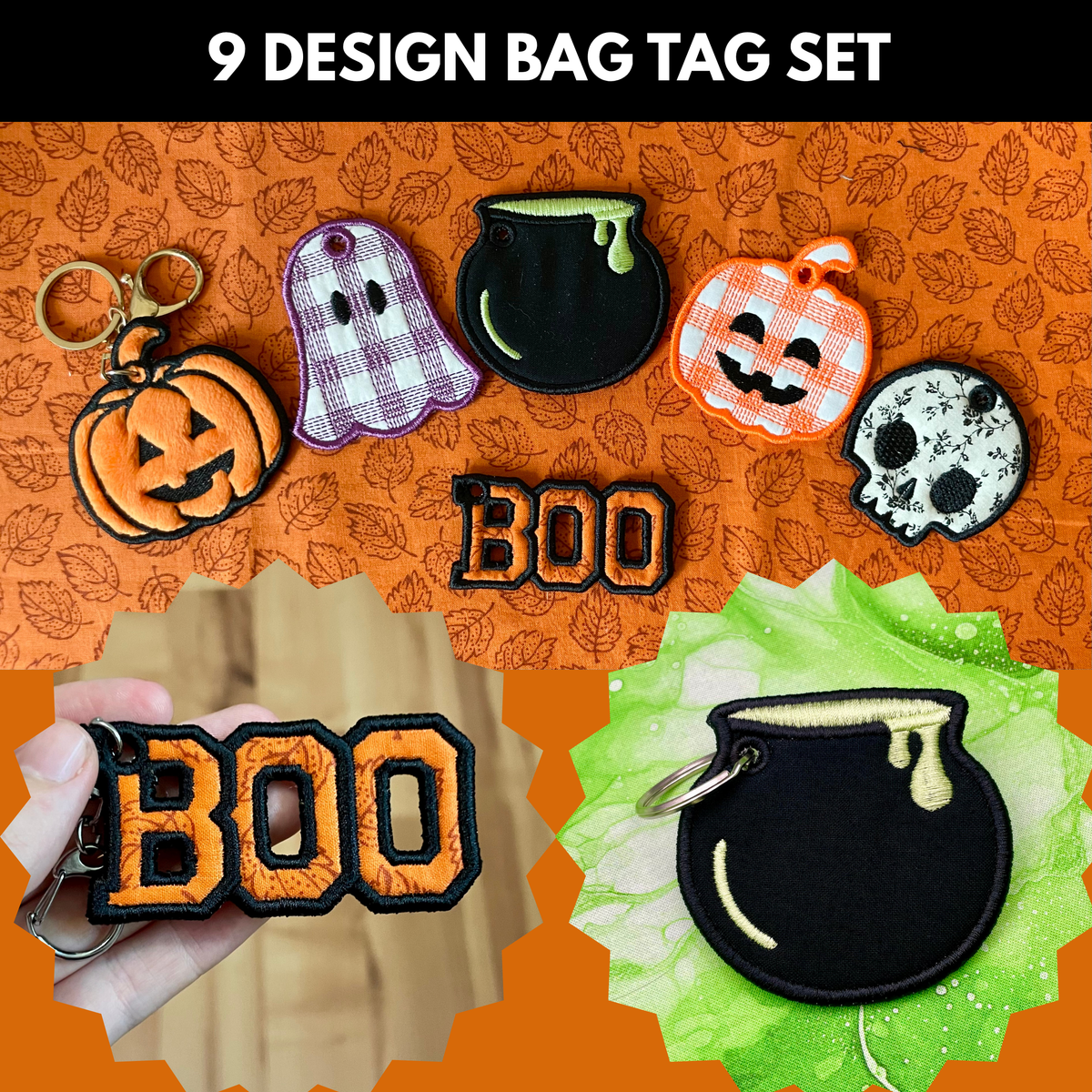 Halloween Bag Tags - Set of 9
