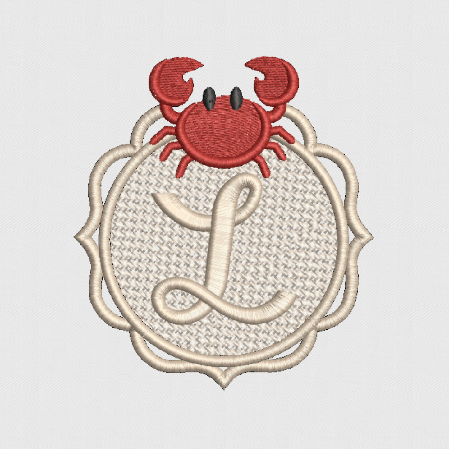 Embossed Crab Monogram Frame