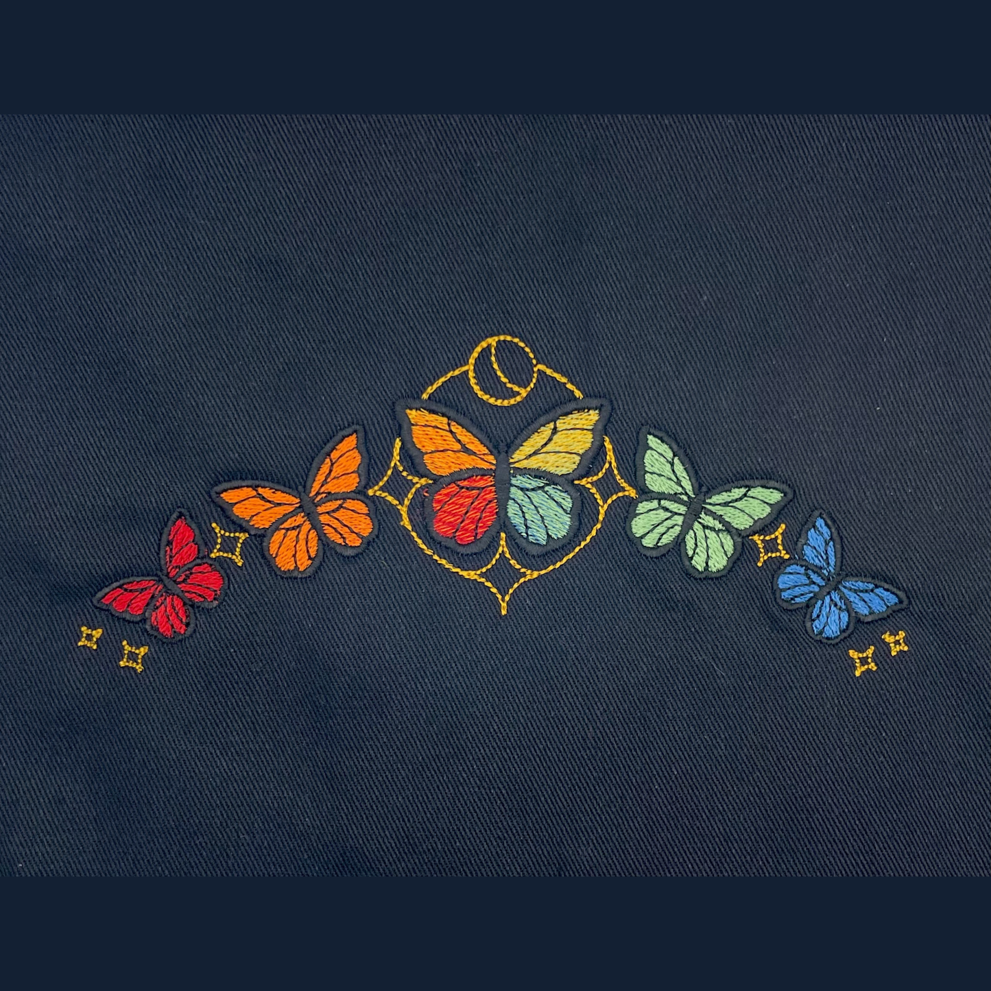 Rainbow Butterfly Curved Border