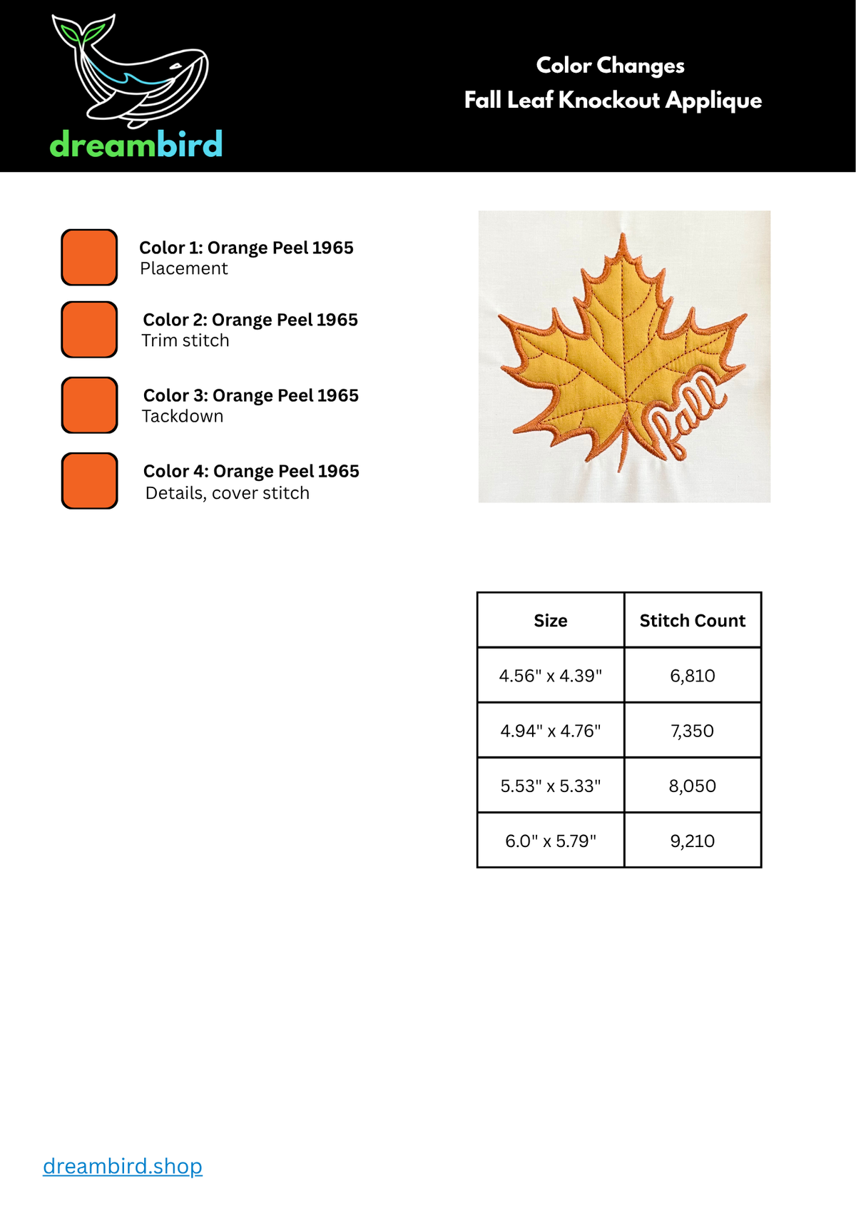 Fall Leaf Knockout Applique