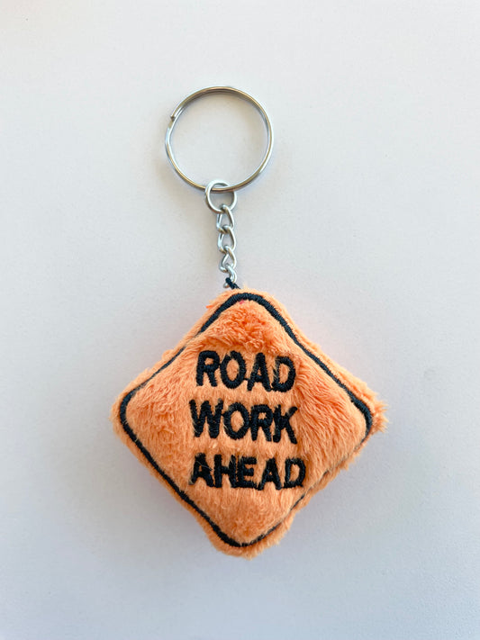 Road Work Ahead - Plush Keychain