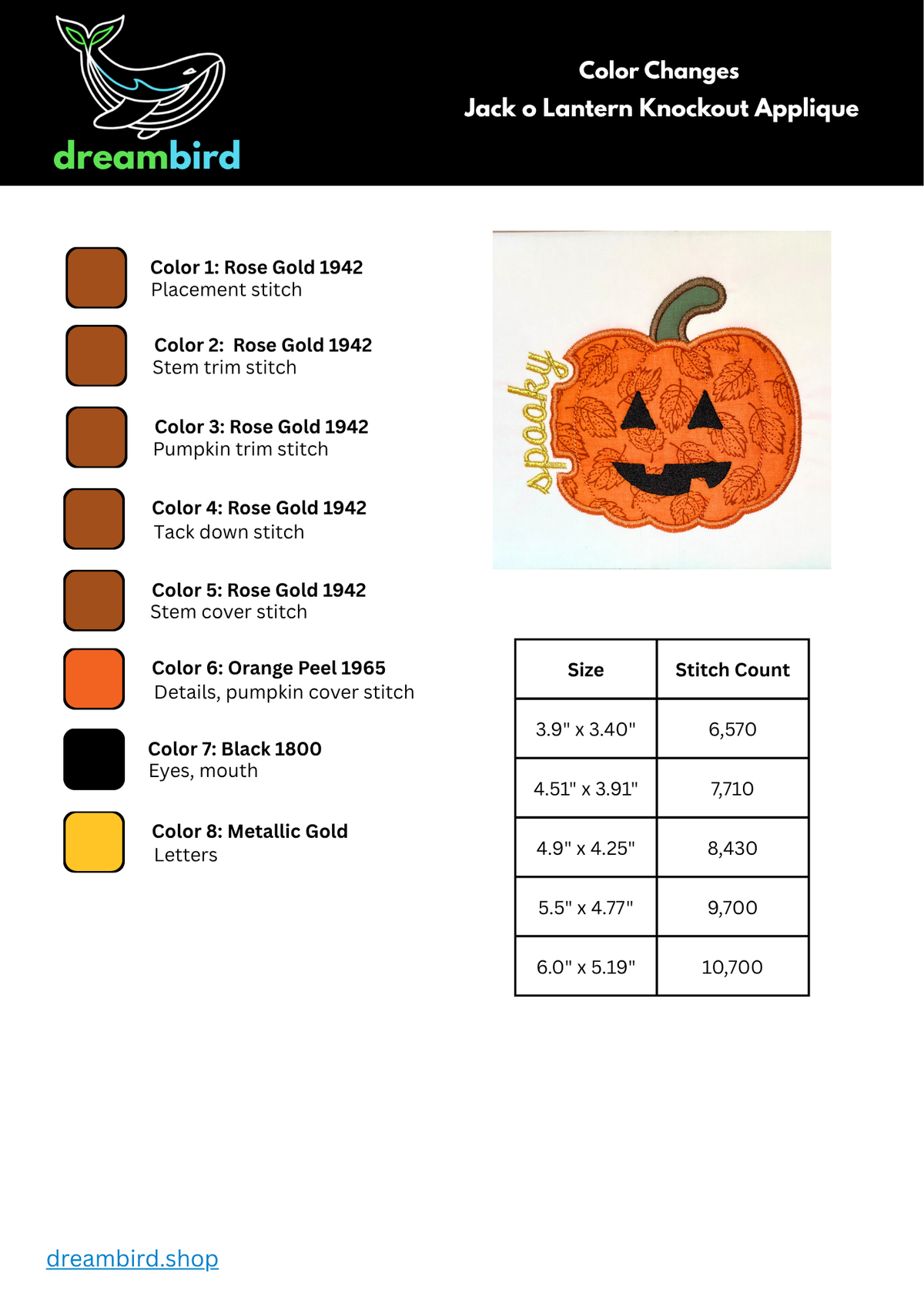 Jack o Lantern Knockout Applique