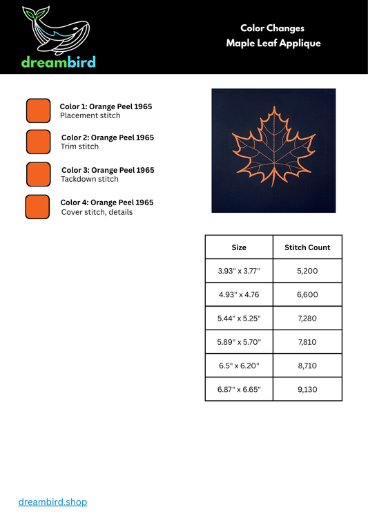 Maple Leaf Fall Applique