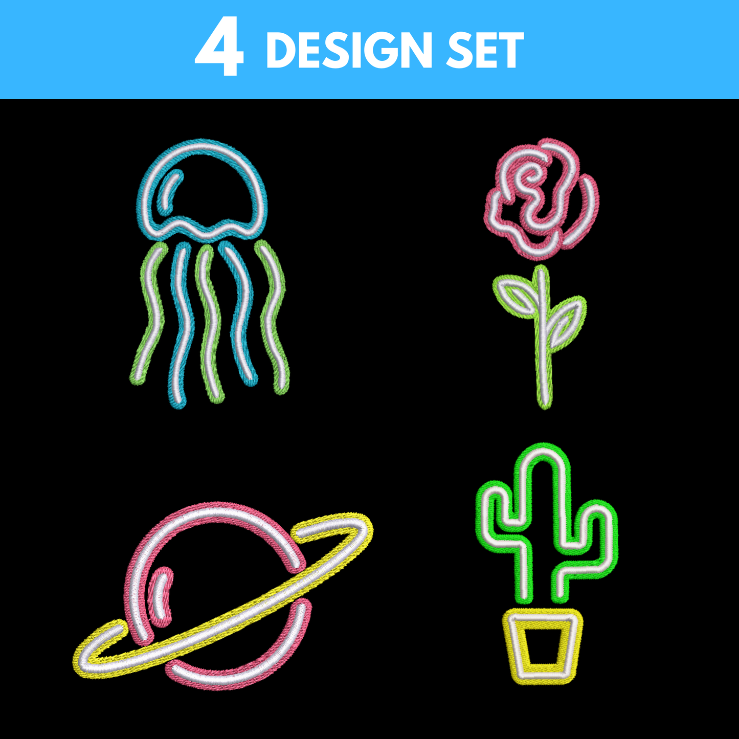 Neon Design Set (Set of 4)