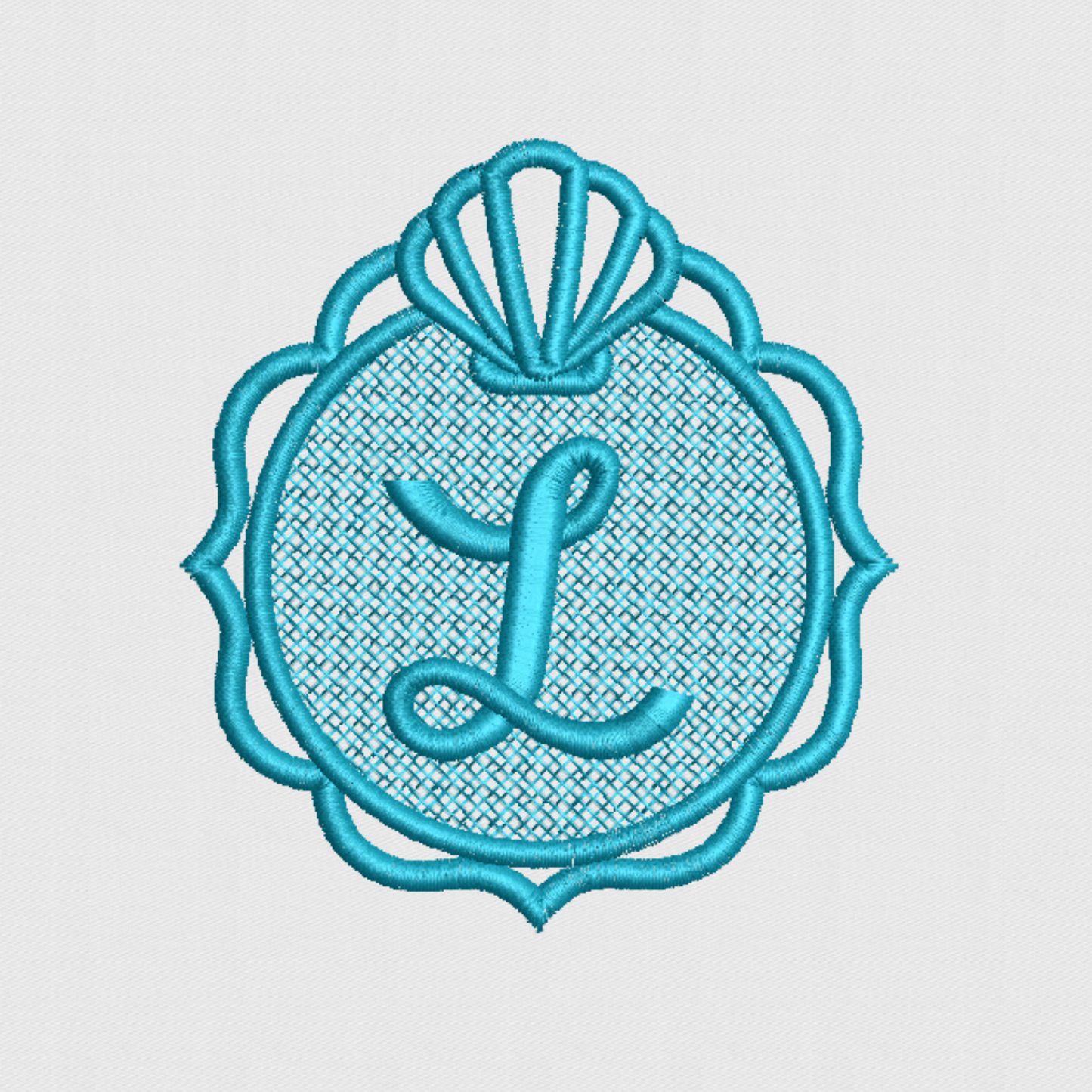Embossed Seashell Monogram Frame