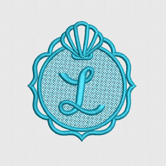 Embossed Seashell Monogram Frame