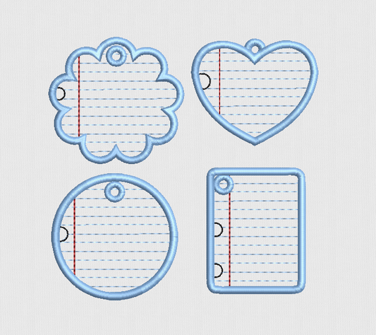 Lined Paper Bag Tags - In-the-Hoop (Set of 4)